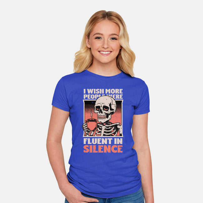 Skull Coffee Silence-Womens-Fitted-Tee-Studio Mootant