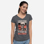 Skull Coffee Silence-Womens-V-Neck-Tee-Studio Mootant