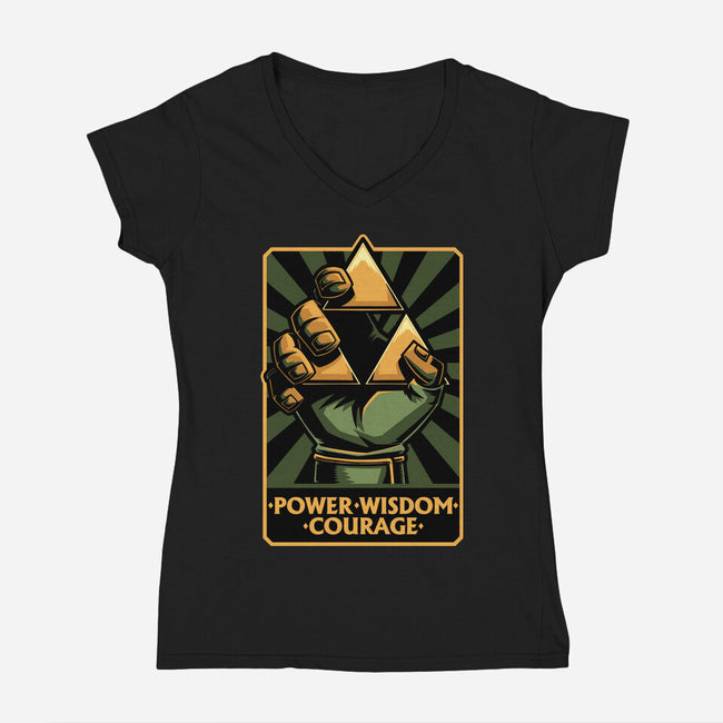 Elf Game Triangle-Womens-V-Neck-Tee-Studio Mootant