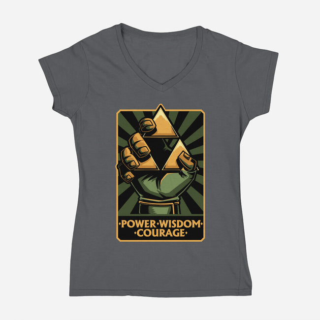 Elf Game Triangle-Womens-V-Neck-Tee-Studio Mootant