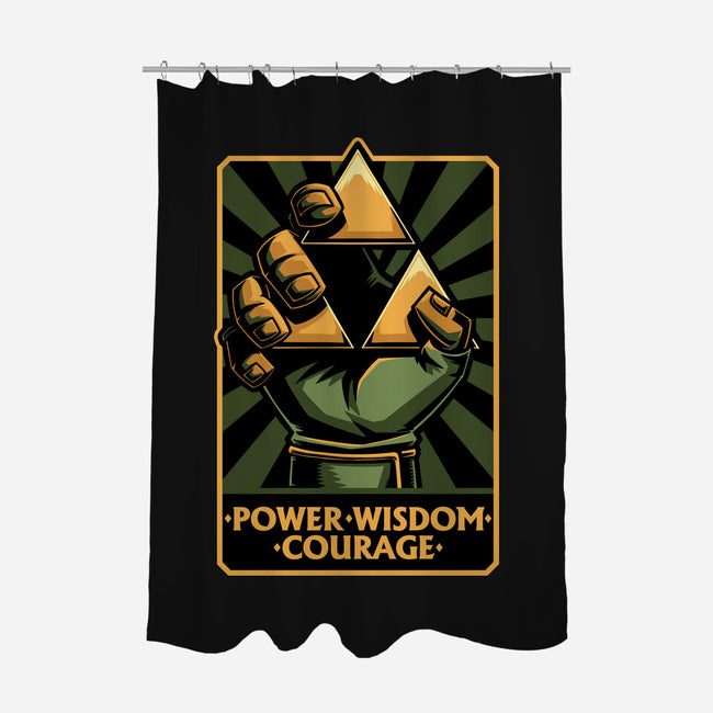 Elf Game Triangle-None-Polyester-Shower Curtain-Studio Mootant