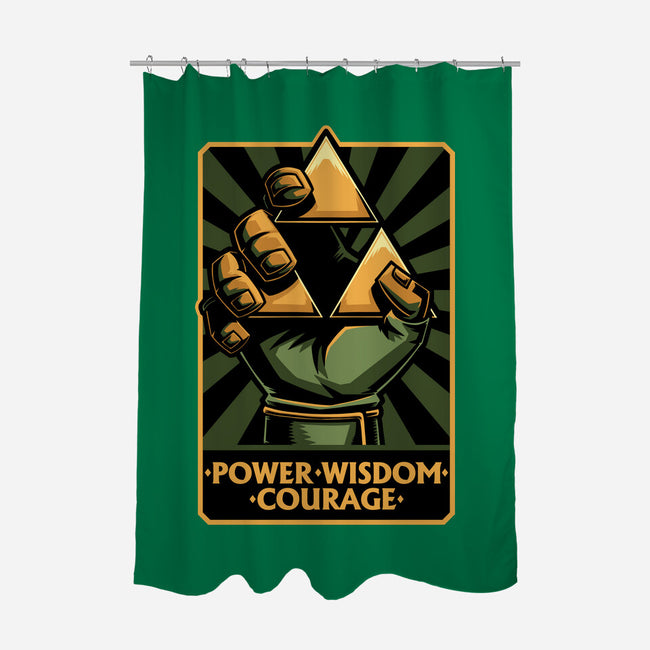 Elf Game Triangle-None-Polyester-Shower Curtain-Studio Mootant