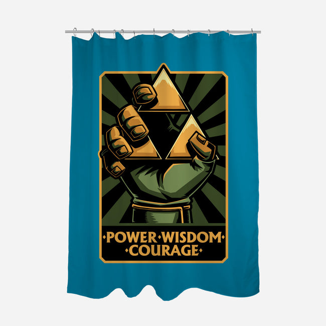 Elf Game Triangle-None-Polyester-Shower Curtain-Studio Mootant