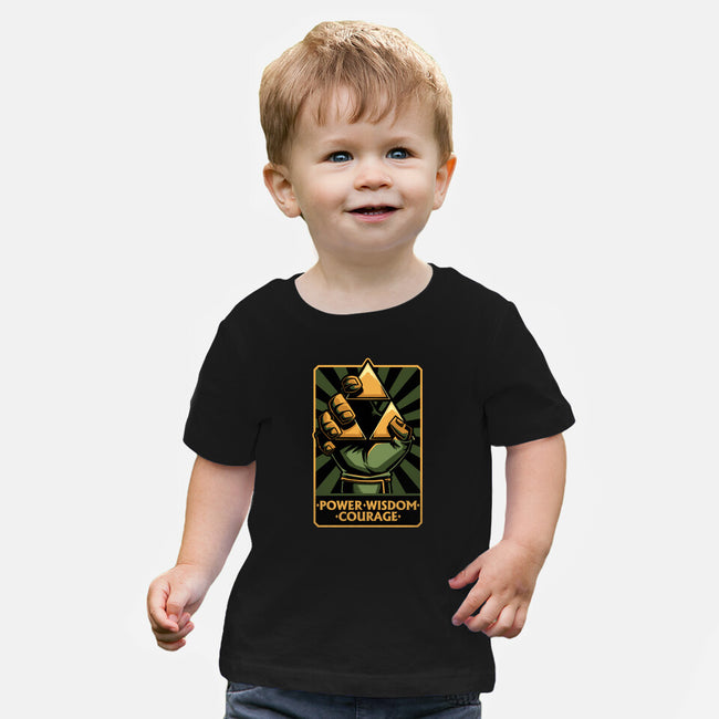 Elf Game Triangle-Baby-Basic-Tee-Studio Mootant