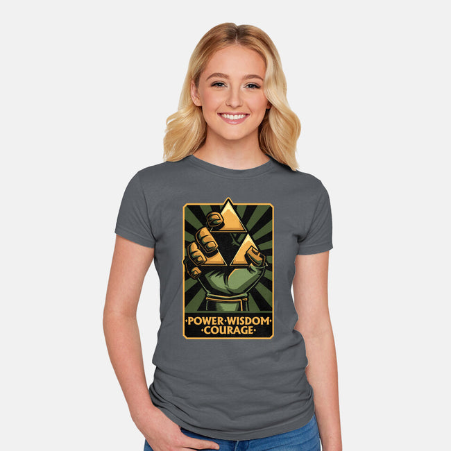 Elf Game Triangle-Womens-Fitted-Tee-Studio Mootant