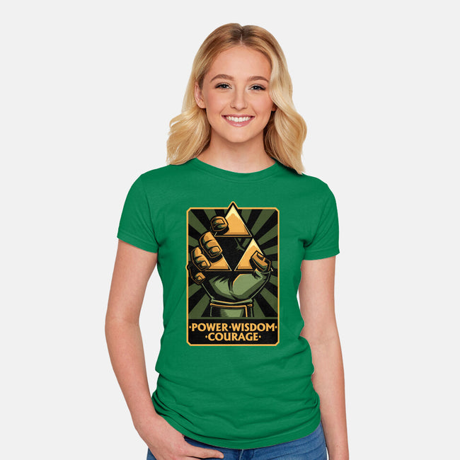 Elf Game Triangle-Womens-Fitted-Tee-Studio Mootant