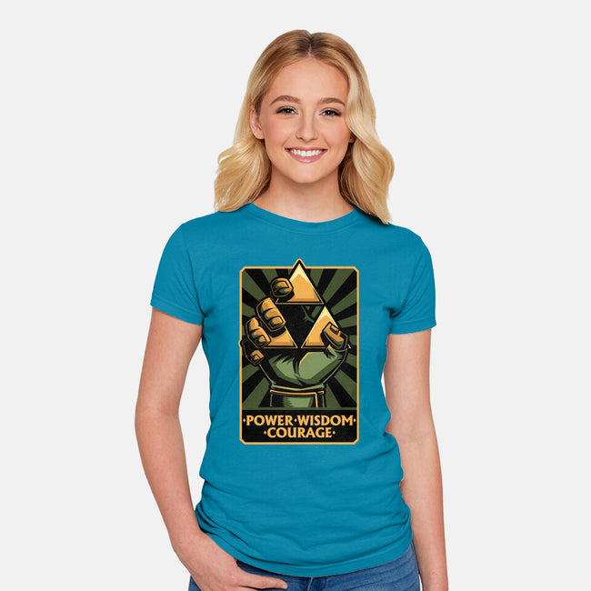 Elf Game Triangle-Womens-Fitted-Tee-Studio Mootant