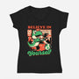 Dinosaur Kaiju Game-Womens-V-Neck-Tee-Studio Mootant