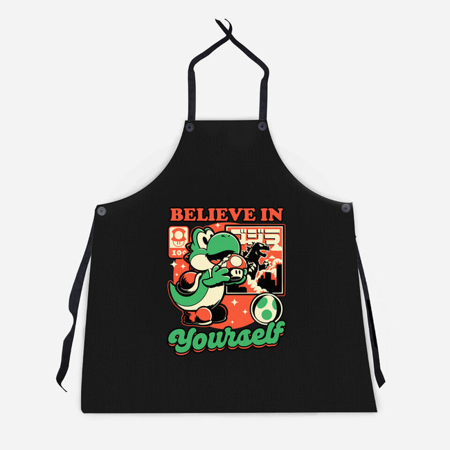 Dinosaur Kaiju Game-Unisex-Kitchen-Apron-Studio Mootant