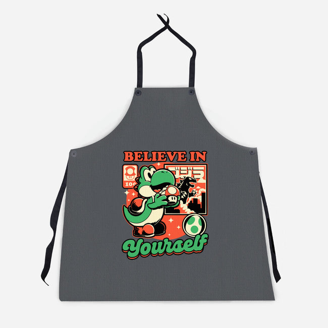 Dinosaur Kaiju Game-Unisex-Kitchen-Apron-Studio Mootant