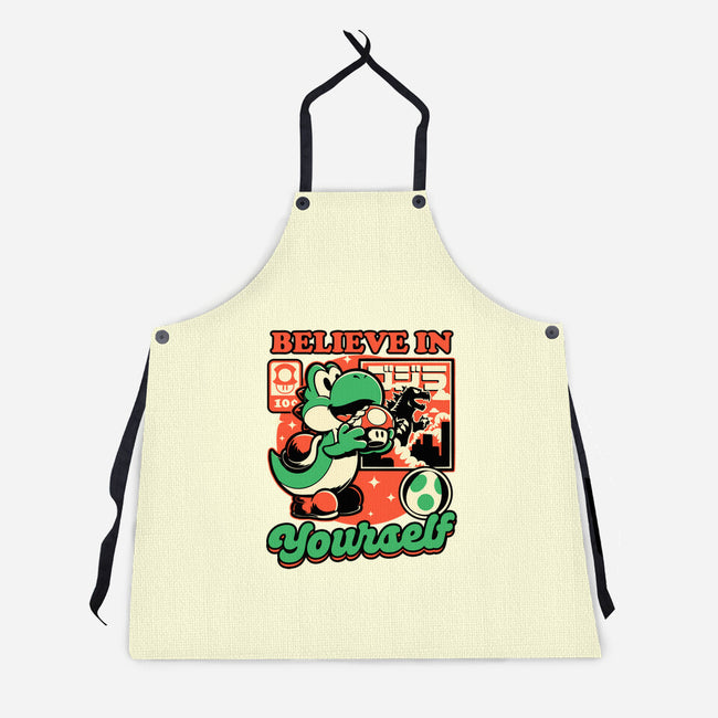 Dinosaur Kaiju Game-Unisex-Kitchen-Apron-Studio Mootant