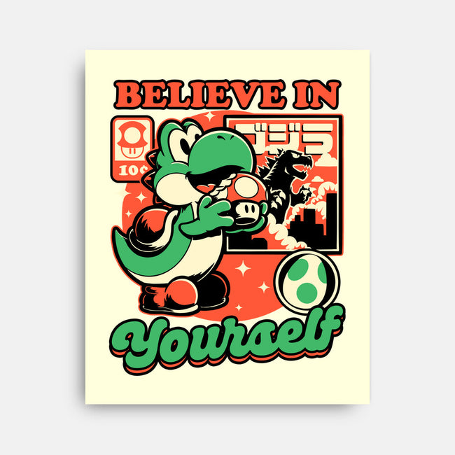 Dinosaur Kaiju Game-None-Stretched-Canvas-Studio Mootant