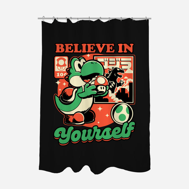 Dinosaur Kaiju Game-None-Polyester-Shower Curtain-Studio Mootant