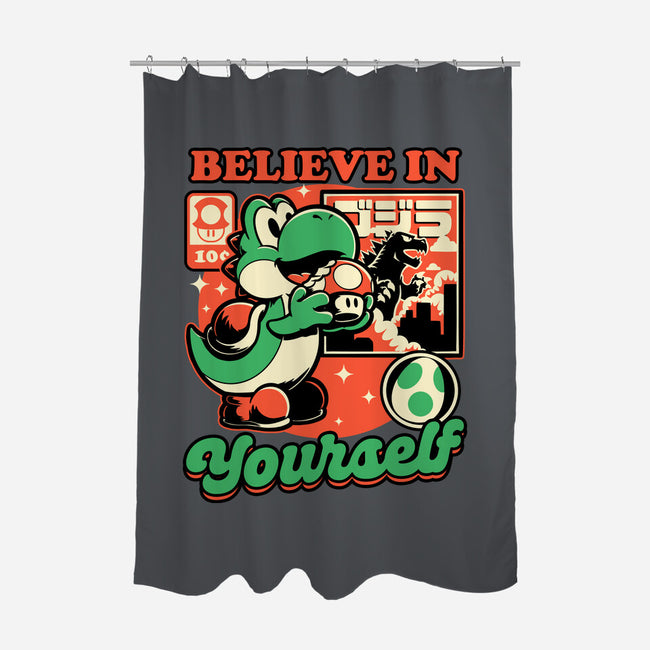 Dinosaur Kaiju Game-None-Polyester-Shower Curtain-Studio Mootant