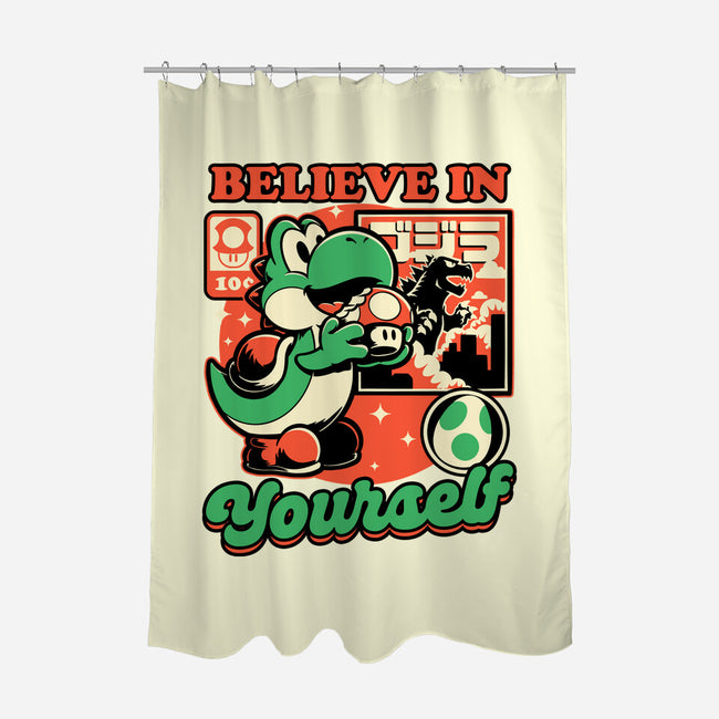 Dinosaur Kaiju Game-None-Polyester-Shower Curtain-Studio Mootant