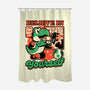 Dinosaur Kaiju Game-None-Polyester-Shower Curtain-Studio Mootant