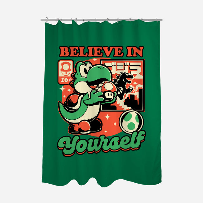 Dinosaur Kaiju Game-None-Polyester-Shower Curtain-Studio Mootant