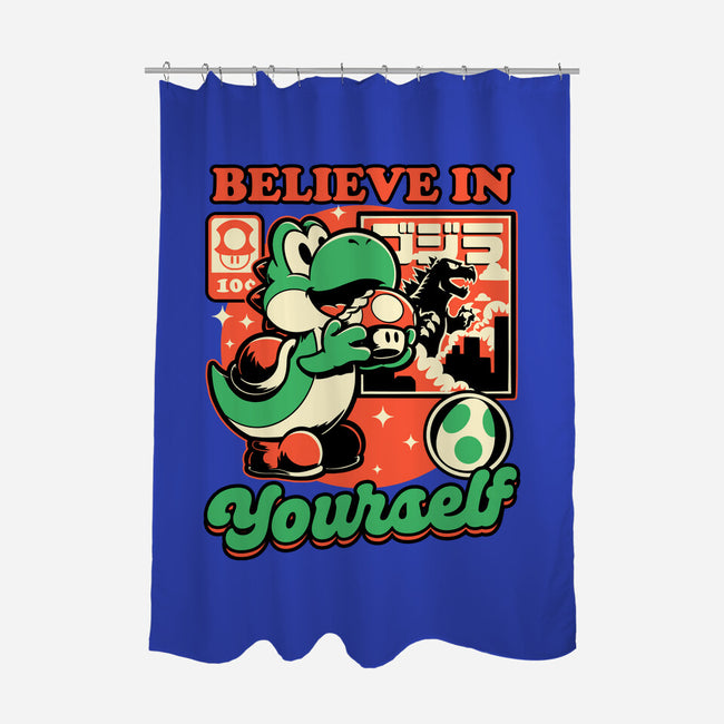 Dinosaur Kaiju Game-None-Polyester-Shower Curtain-Studio Mootant