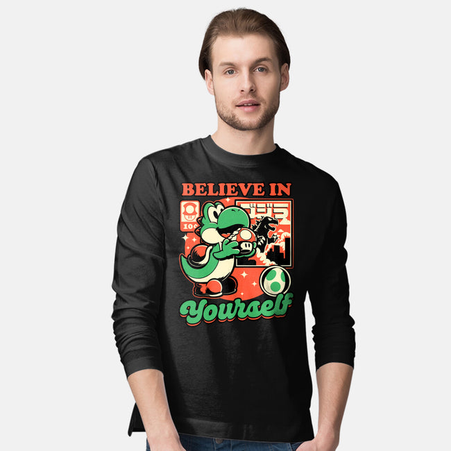 Dinosaur Kaiju Game-Mens-Long Sleeved-Tee-Studio Mootant