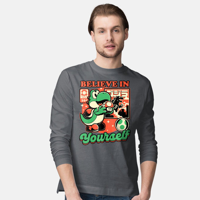 Dinosaur Kaiju Game-Mens-Long Sleeved-Tee-Studio Mootant