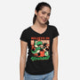 Dinosaur Kaiju Game-Womens-V-Neck-Tee-Studio Mootant
