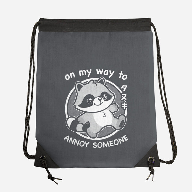 Cute Annoying Raccoon-None-Drawstring-Bag-Studio Mootant