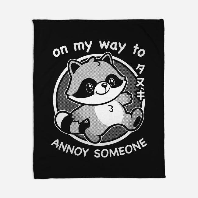 Cute Annoying Raccoon-None-Fleece-Blanket-Studio Mootant