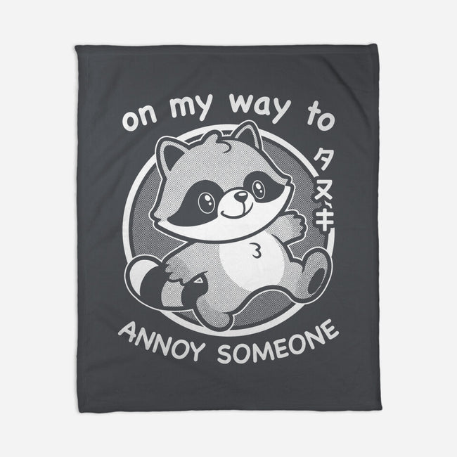 Cute Annoying Raccoon-None-Fleece-Blanket-Studio Mootant