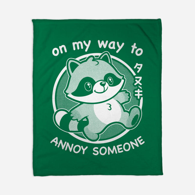 Cute Annoying Raccoon-None-Fleece-Blanket-Studio Mootant