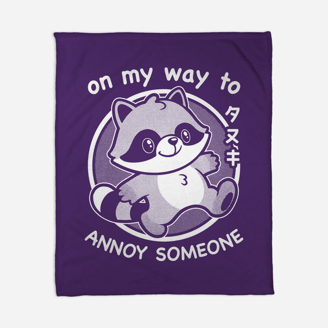 Cute Annoying Raccoon-None-Fleece-Blanket-Studio Mootant