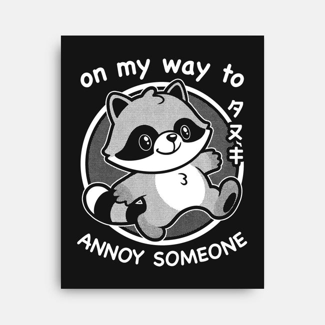 Cute Annoying Raccoon-None-Stretched-Canvas-Studio Mootant