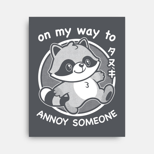 Cute Annoying Raccoon-None-Stretched-Canvas-Studio Mootant