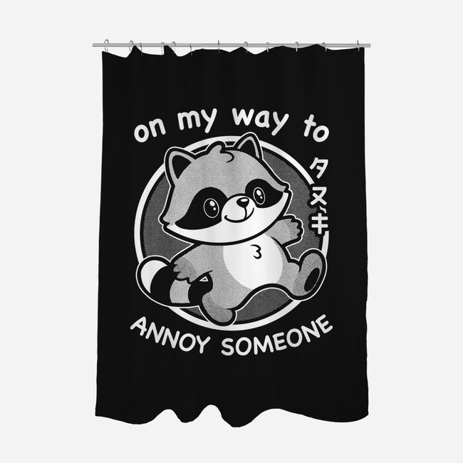 Cute Annoying Raccoon-None-Polyester-Shower Curtain-Studio Mootant
