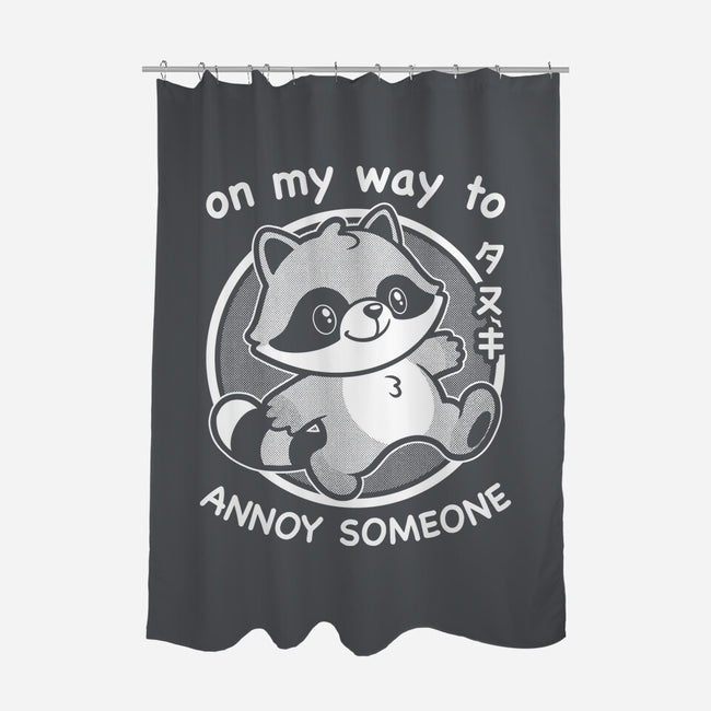 Cute Annoying Raccoon-None-Polyester-Shower Curtain-Studio Mootant