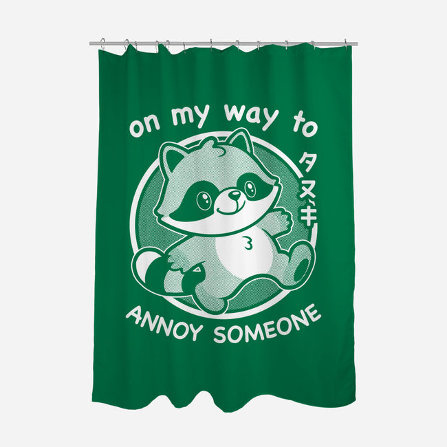Cute Annoying Raccoon-None-Polyester-Shower Curtain-Studio Mootant