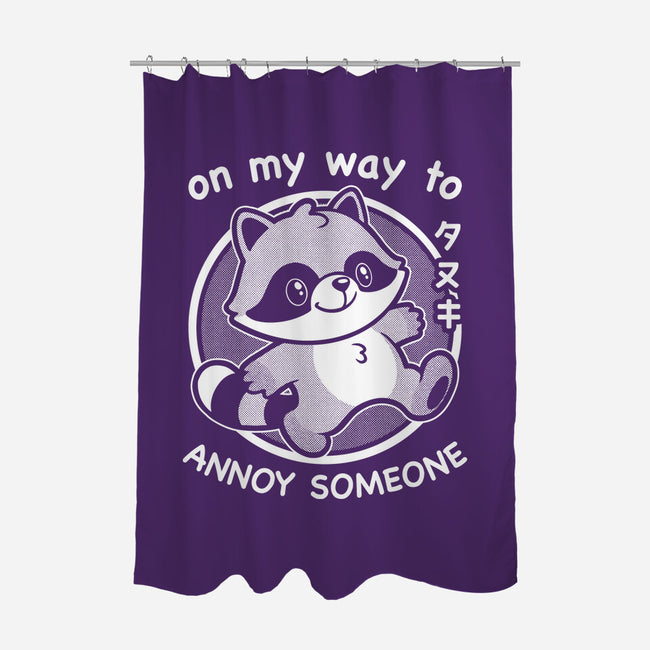 Cute Annoying Raccoon-None-Polyester-Shower Curtain-Studio Mootant