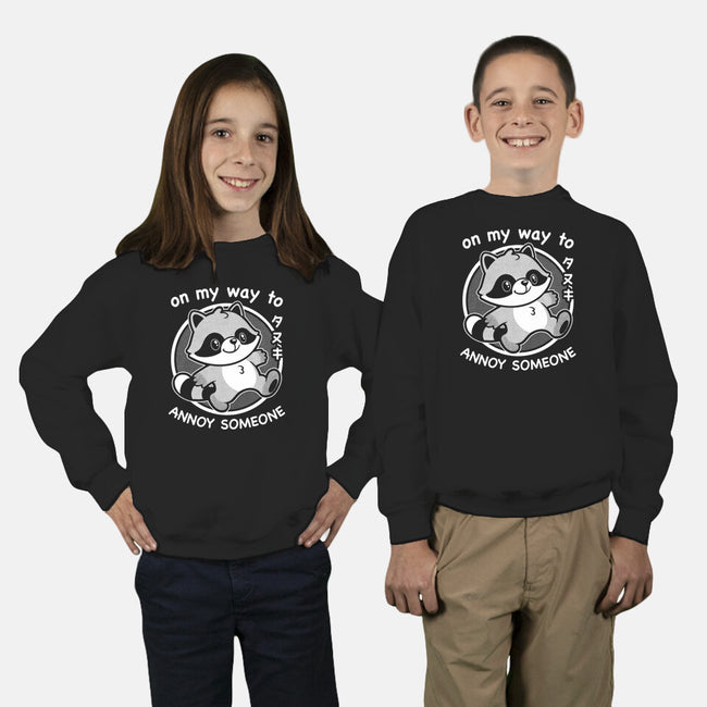 Cute Annoying Raccoon-Youth-Crew Neck-Sweatshirt-Studio Mootant