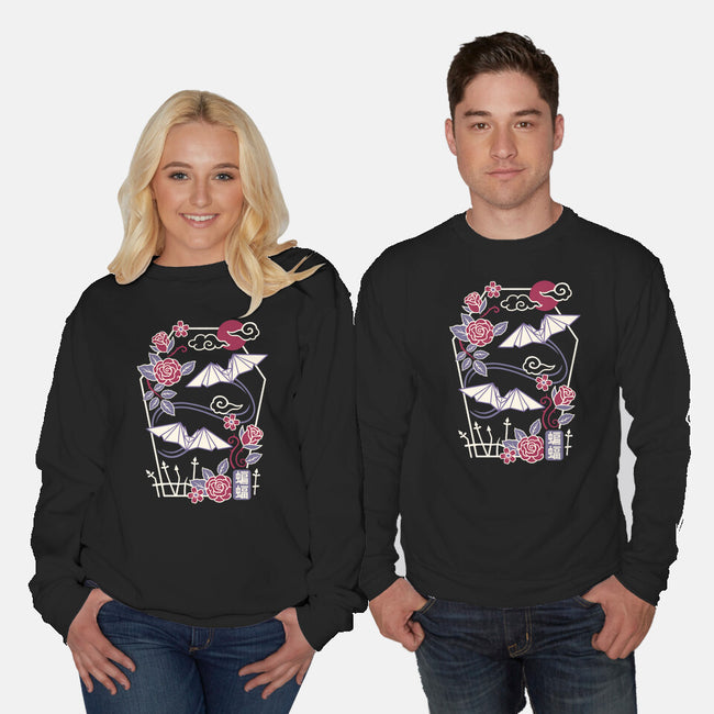 Origami Bat-Unisex-Crew Neck-Sweatshirt-NemiMakeit
