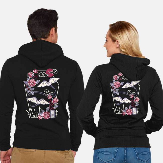 Origami Bat-Unisex-Zip-Up-Sweatshirt-NemiMakeit