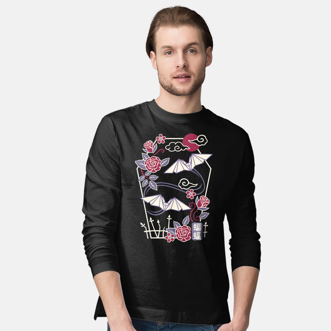 Origami Bat-Mens-Long Sleeved-Tee-NemiMakeit