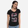 Origami Bat-Womens-V-Neck-Tee-NemiMakeit