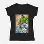 The Green Fury In Japan-Womens-V-Neck-Tee-DrMonekers