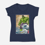 The Green Fury In Japan-Womens-V-Neck-Tee-DrMonekers