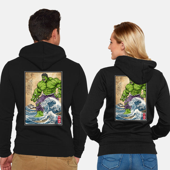 The Green Fury In Japan-Unisex-Zip-Up-Sweatshirt-DrMonekers