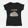 Cat Nap Club-Womens-V-Neck-Tee-Freecheese