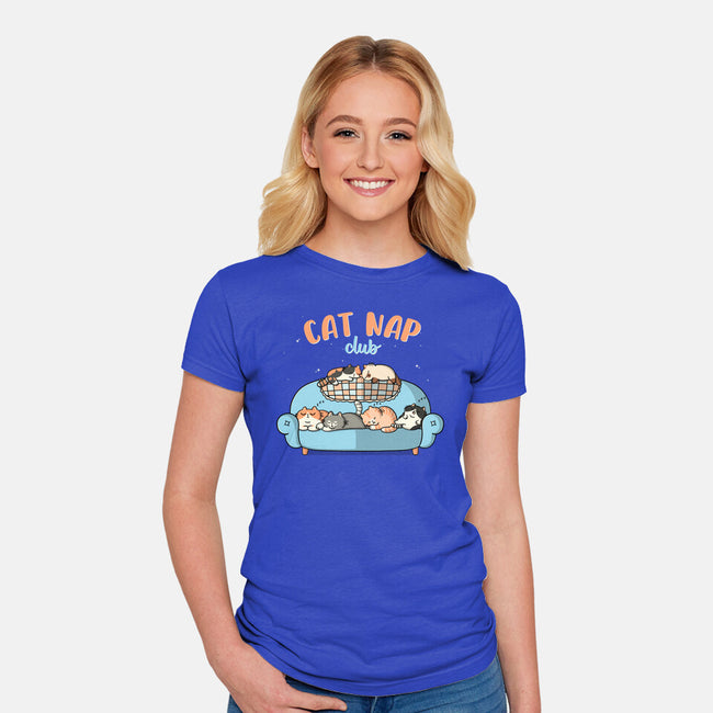 Cat Nap Club-Womens-Fitted-Tee-Freecheese