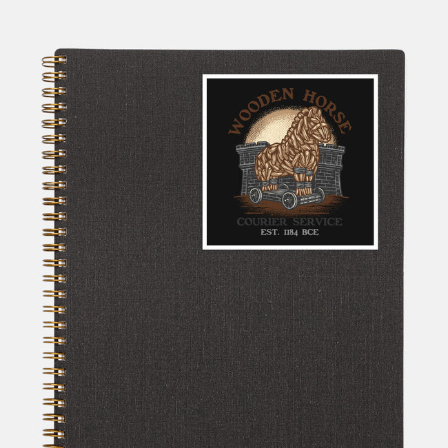 Wooden Horse Courier Service-None-Glossy-Sticker-glitchygorilla