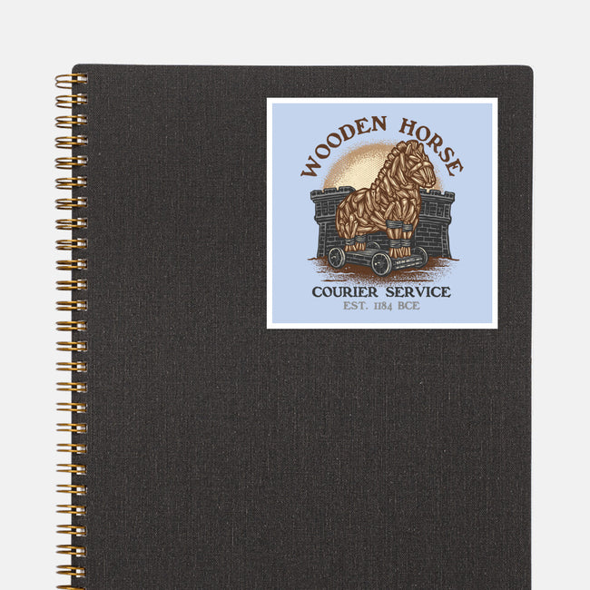 Wooden Horse Courier Service-None-Glossy-Sticker-glitchygorilla
