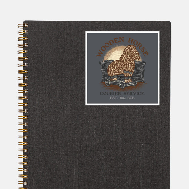 Wooden Horse Courier Service-None-Glossy-Sticker-glitchygorilla