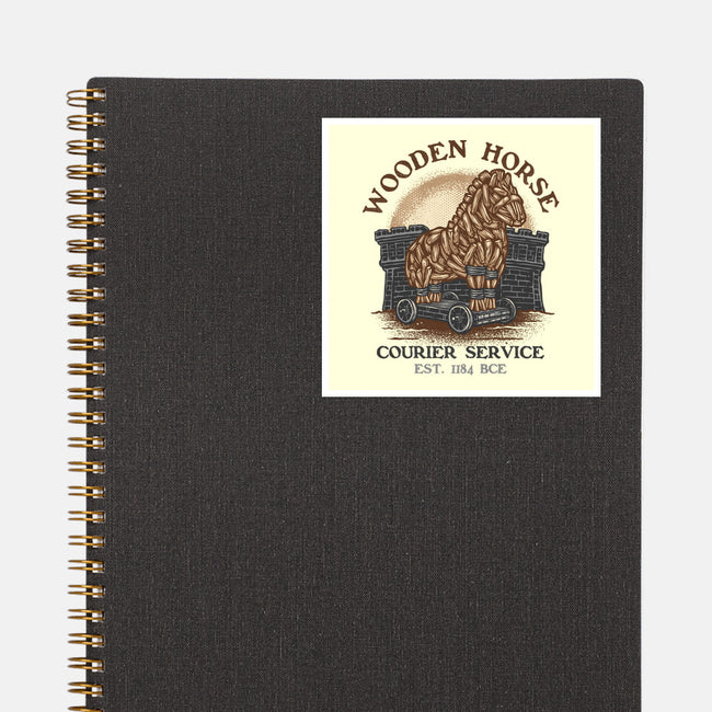 Wooden Horse Courier Service-None-Glossy-Sticker-glitchygorilla